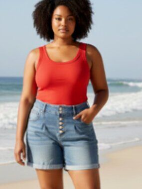 NEW Copperflash 5” High Rise Shorts women’s Plus Size 18W Curvy denim jean